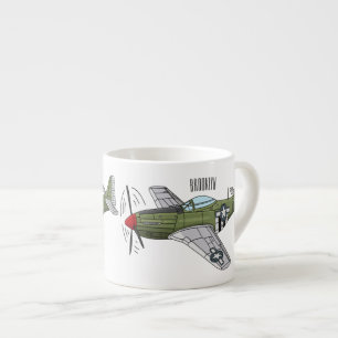 Tasse Expresso Illustration d'un avion militaire