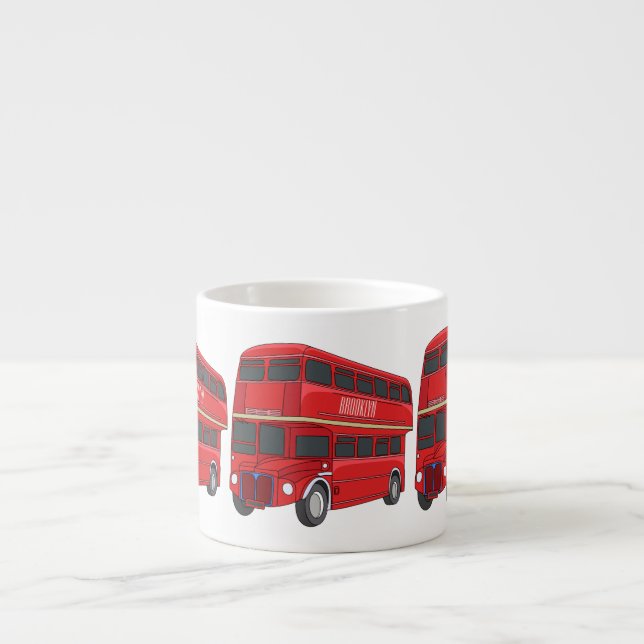 Tasse Expresso Illustration d'un bus à deux étages (Devant)