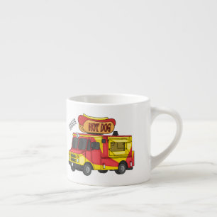 Tasse Expresso Illustration d'un camion de nourriture pour chien 