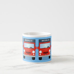 Tasse Expresso Illustration d'un camion kawaii rouge mou