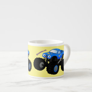 Tasse Expresso Illustration d'un camion monstre bleu mou