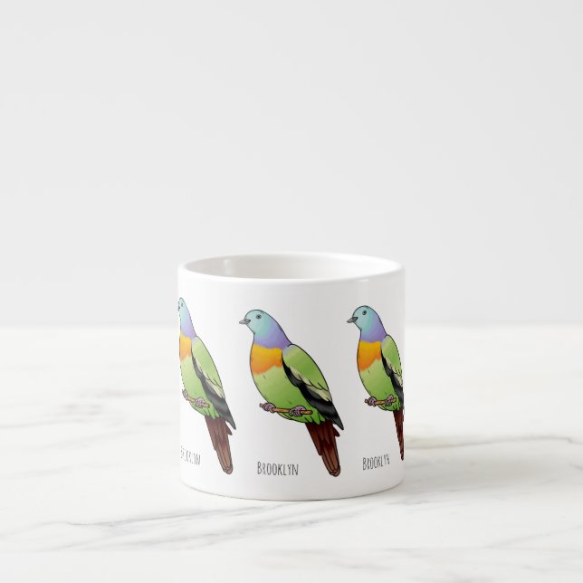 Tasse Expresso Illustration d'un pigeon à cou rose (Devant)