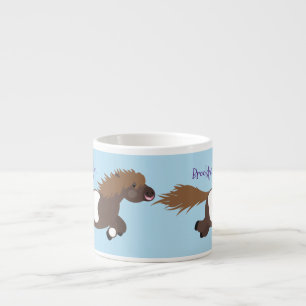 Tasse Expresso Illustration d'un poney de Shetland mignon