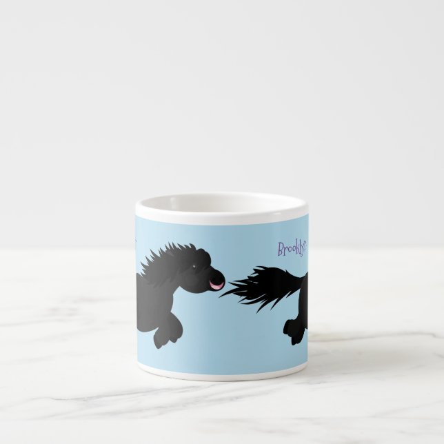 Tasse Expresso Illustration d'un poney de Shetland mignon (Devant)