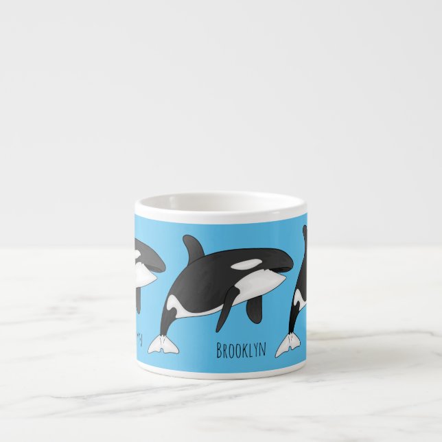Tasse Expresso Illustration d'une baleine tueuse (Devant)