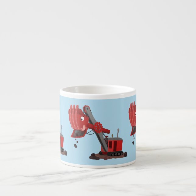 Tasse Expresso Illustration d'une pelle à vapeur rouge mou (Devant)