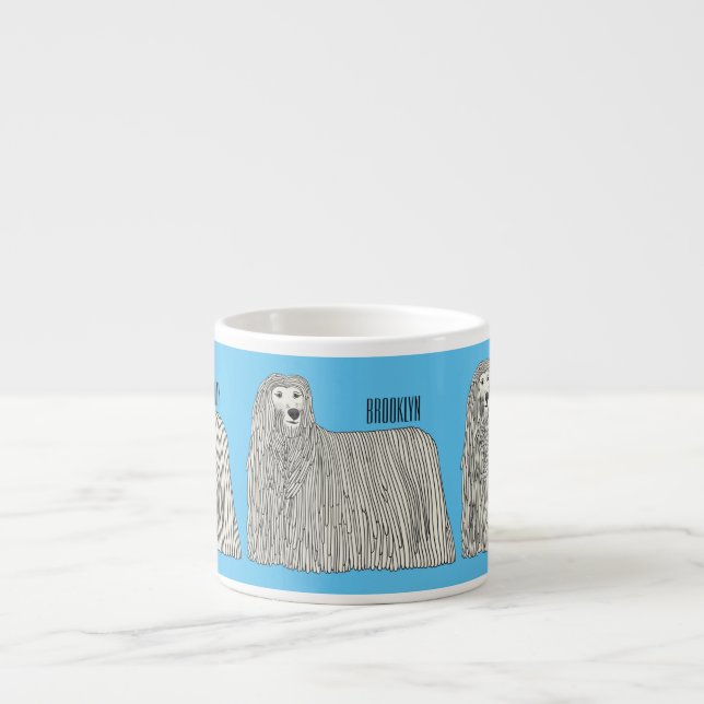 Tasse Expresso Illustration Komondor pour chien (Devant)