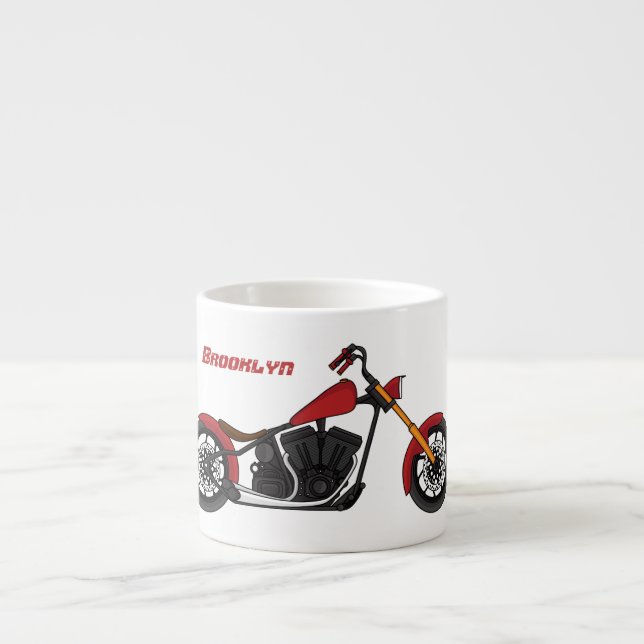 Tasse Expresso Illustration motocyclette de style hélicoïdal (Devant)