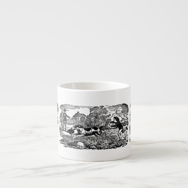 Tasse Expresso Illustration victorienne d'art antique d'animal de (Devant)