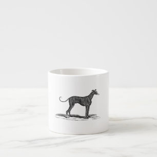 Tasse Expresso Illustration vintage de chien de lévrier de 1800s