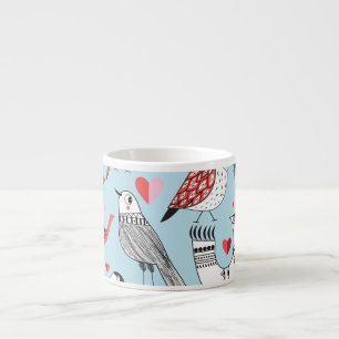 Tasse Expresso Illustrations amusantes d'oiseaux, graphisme sans