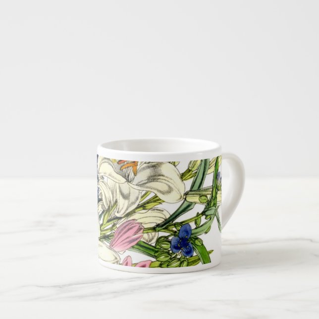 Tasse Expresso Illustrations des plantes vintages (Devant droit)