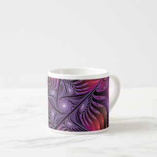 Tasse Expresso Imaginaire coloré Abstrait Trippy Violet Fractal