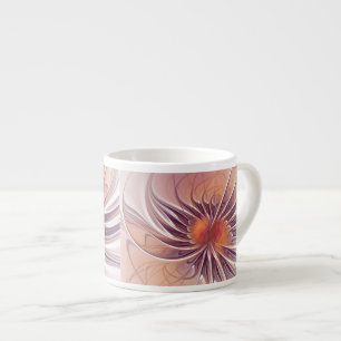 Tasse Expresso Imaginaire Floral, Fleur Fractale Abstraite Coloré