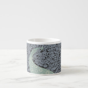 Tasse Expresso Impression de paon bleu Art Nouveau vintage Verneu