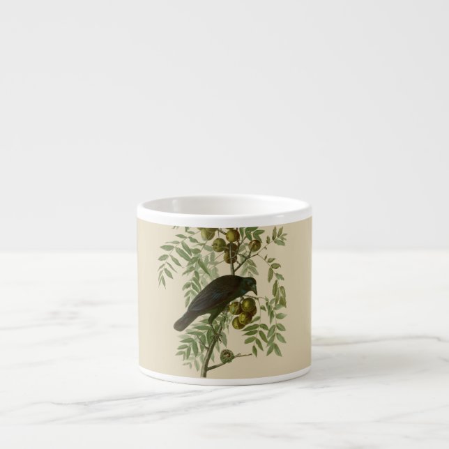 Tasse Expresso Impression d'oiseau Grackle violet d'Audubon Botan (Devant)