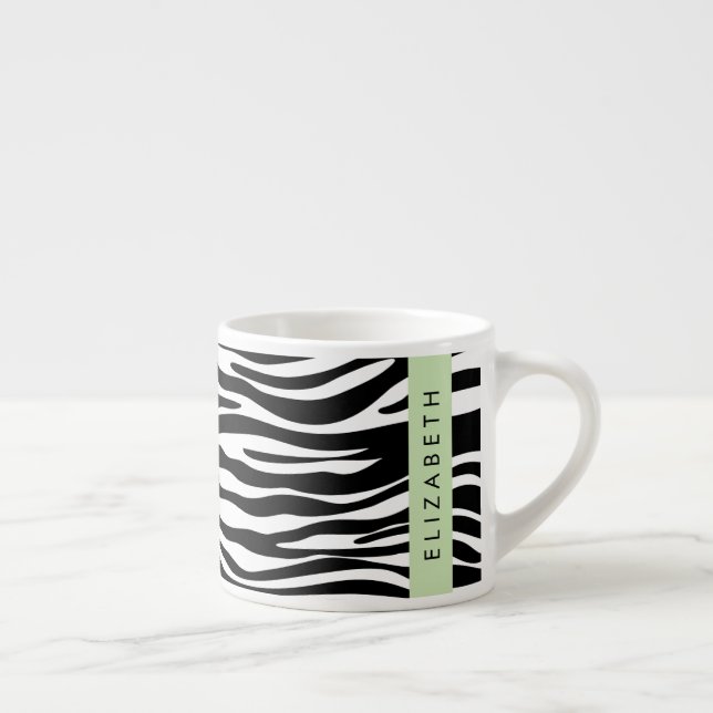 Tasse Expresso Impression Zèbre, Grilles, Noir Et Blanc, Votre No (Droite)