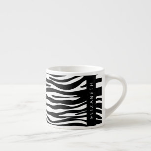 Tasse Expresso Impression Zèbre, Grilles, Noir Et Blanc, Votre No