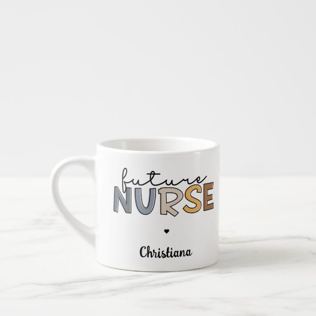 Tasse Expresso Infirmière future | Cadeau étudiant de l'école de  (Gauche)