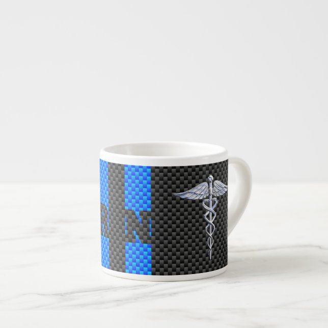Tasse Expresso Infirmière inscrite RN Caduceus Fibre de carbone I (Devant droit)