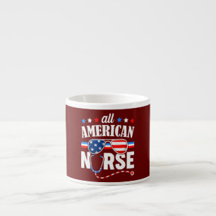 Tasse Expresso Infirmière tout américaine Drapeau patriotique USA