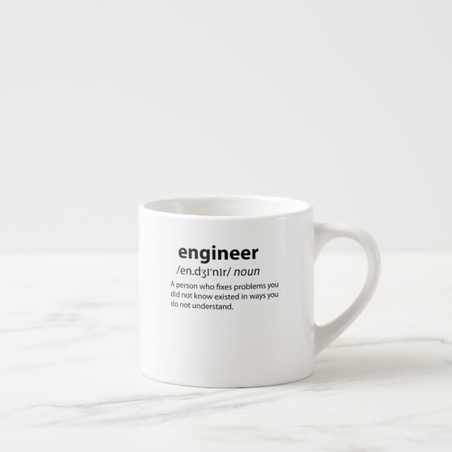 Tasse Expresso Ingénieur Définition de dictionnaire drôle (Droite)