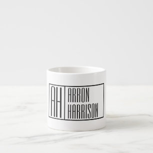 Tasse Expresso Initiales minimes modernes et logo de nom