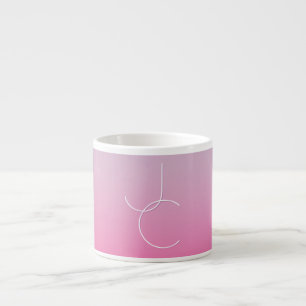 Tasse Expresso Initiales superposées Modern 2 Ombre rose