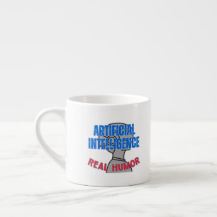 Tasse Expresso Intelligence artificielle, humour réel. w White BG