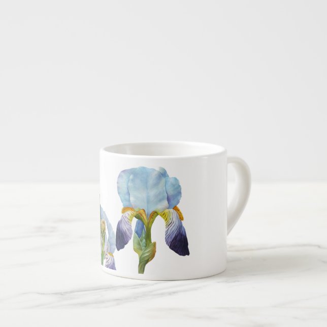 Tasse Expresso Iris d'aquarelle (Devant droit)