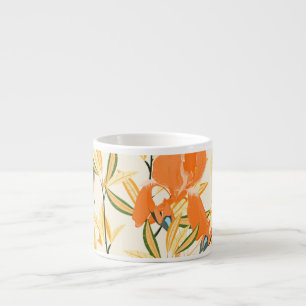 Tasse Expresso Iris orange : motif floral transparent