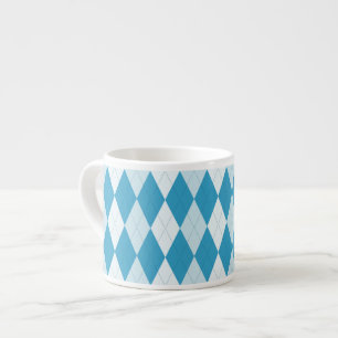 Tasse Expresso Jacquard bleu Peacock Petite forme diamant