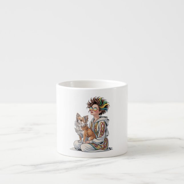 Tasse Expresso  j'adore mon chihuahua  (Devant)