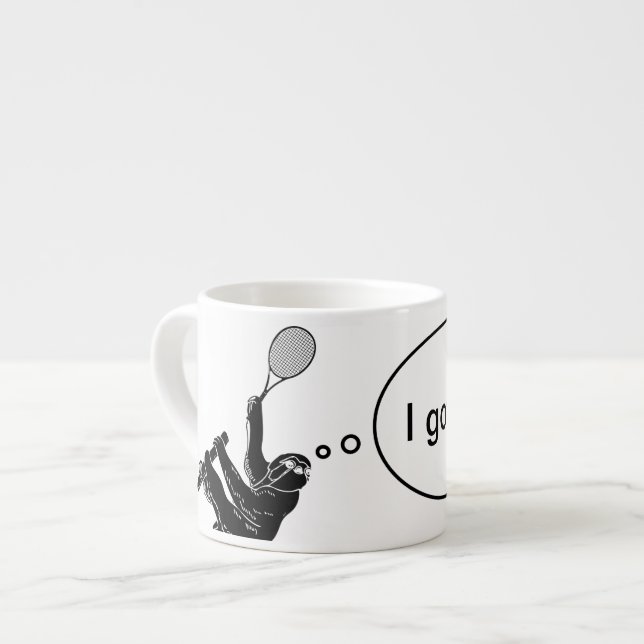 Tasse Expresso J'Ai Compris Ça ! Joueur de tennis noir et blanc (Devant gauche)