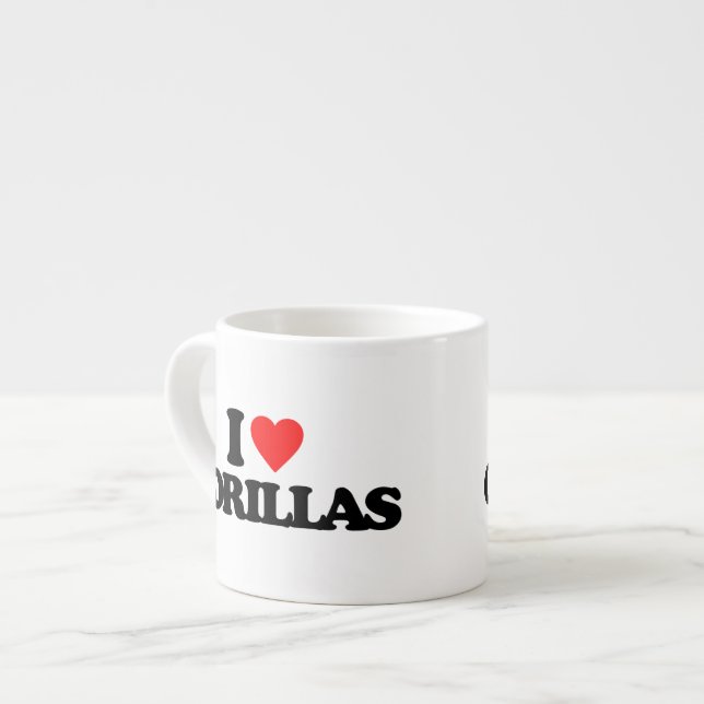TASSE EXPRESSO J'AIME DES GORILLES (Devant gauche)