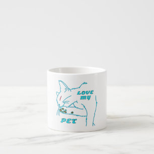 TASSE EXPRESSO J'AIME MON CUTE AQUA PET CAT