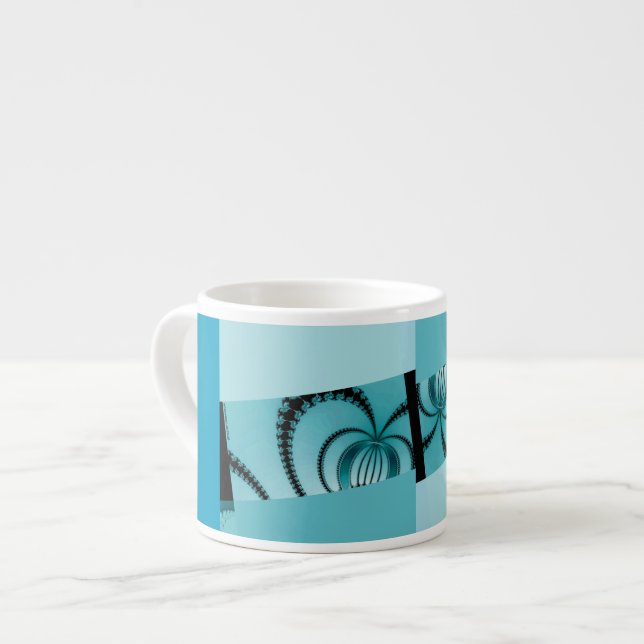 Tasse Expresso Jardin fractal azur (Devant gauche)
