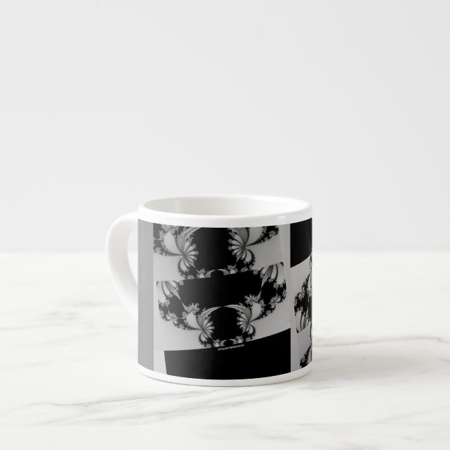 Tasse Expresso Jardin fractal gris (Devant gauche)