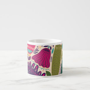 Tasse Expresso Jardin tropical : collection motif de printemps.