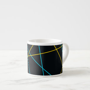 Tasse Expresso Jaune, Bleu, cool, tendance, urbain, lignes modern
