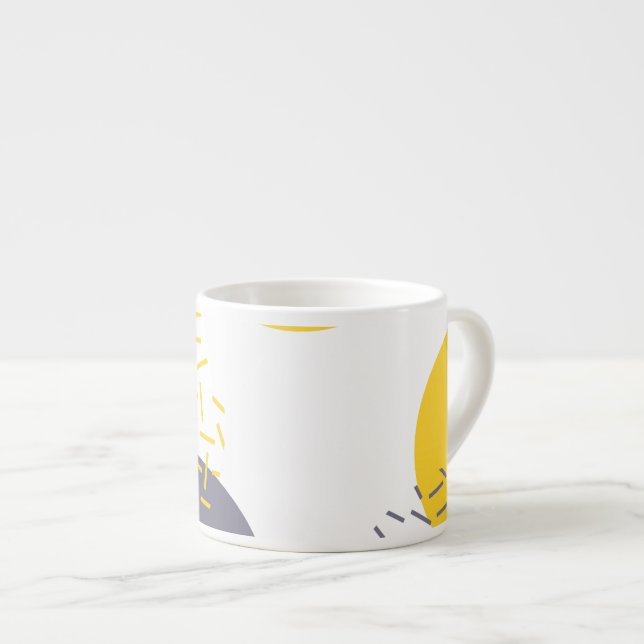 Tasse Expresso Jaune, cool, moderne, art géométrique tendance (Devant droit)