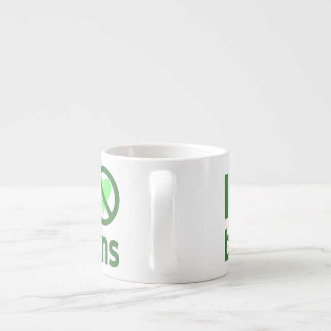 Tasse Expresso Je déteste les haricots Texte vert (Dos)