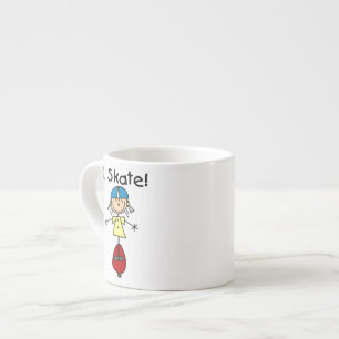 Tasse Expresso Je fais du skateboard Girl