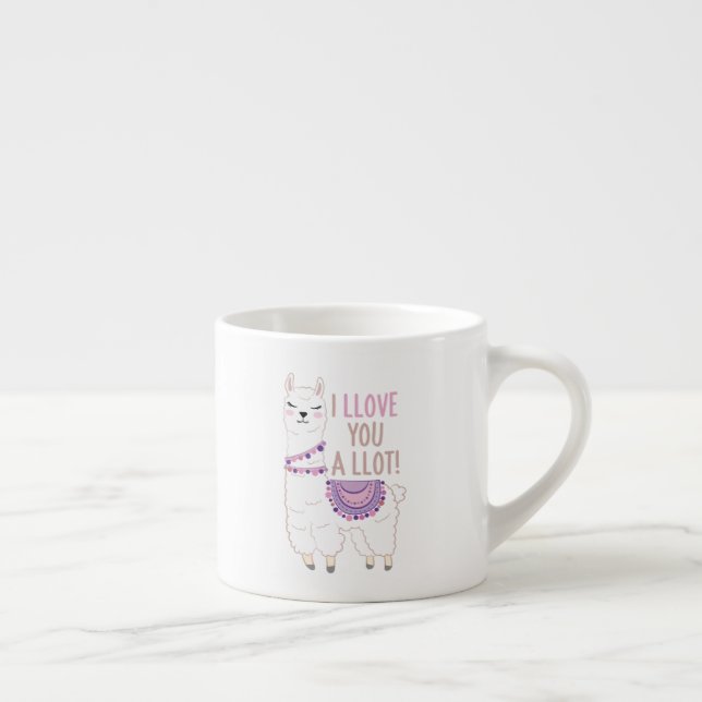 Tasse Expresso Je t'aime beaucoup - Drôle Llama (Droite)