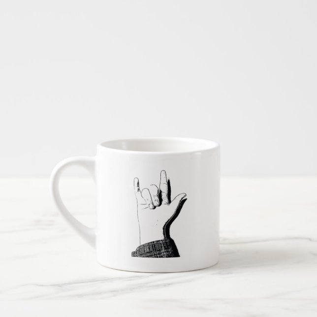 Tasse Expresso Je t'aime dans ASL (Gauche)