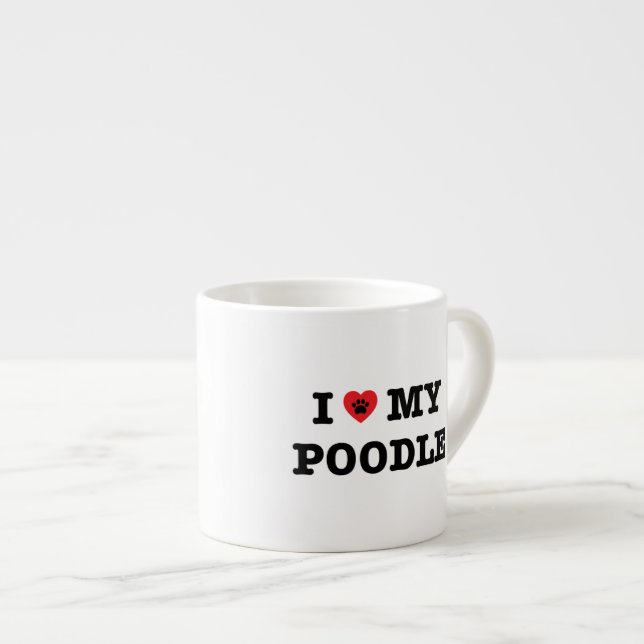Tasse Expresso J'Entends Mon Poodle (Devant droit)