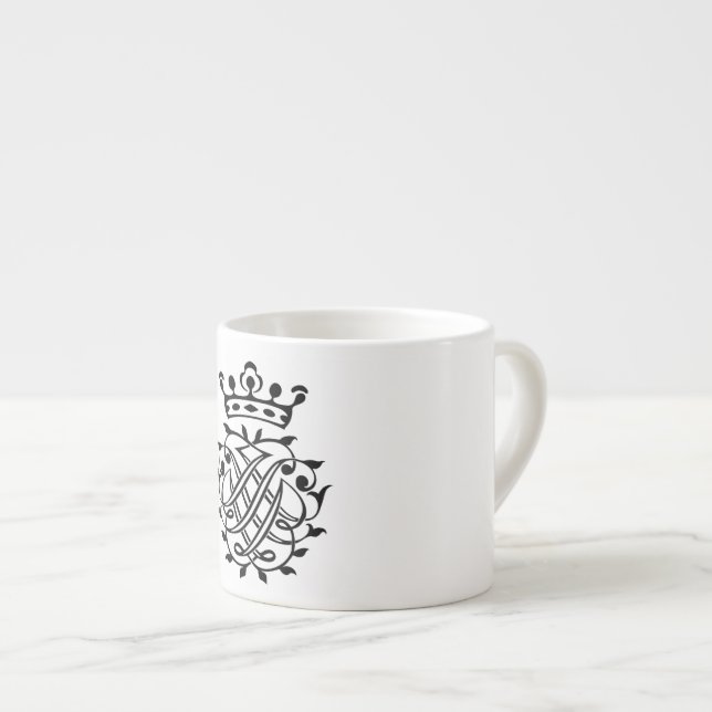 Tasse Expresso Johann Sebastian Bach Crest Monogramme Insignia (Devant droit)