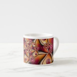 Tasse Expresso Joie Colorée Abstrait Fantaisie Fractale Rouge Ora