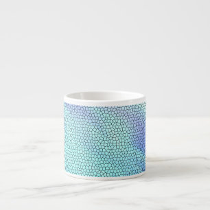 Tasse Expresso Joli Aqua bleu violet pastel carrelage mosaïque