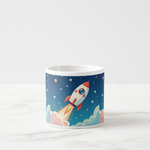 Tasse Expresso Joli fusée spatiale qui décolle